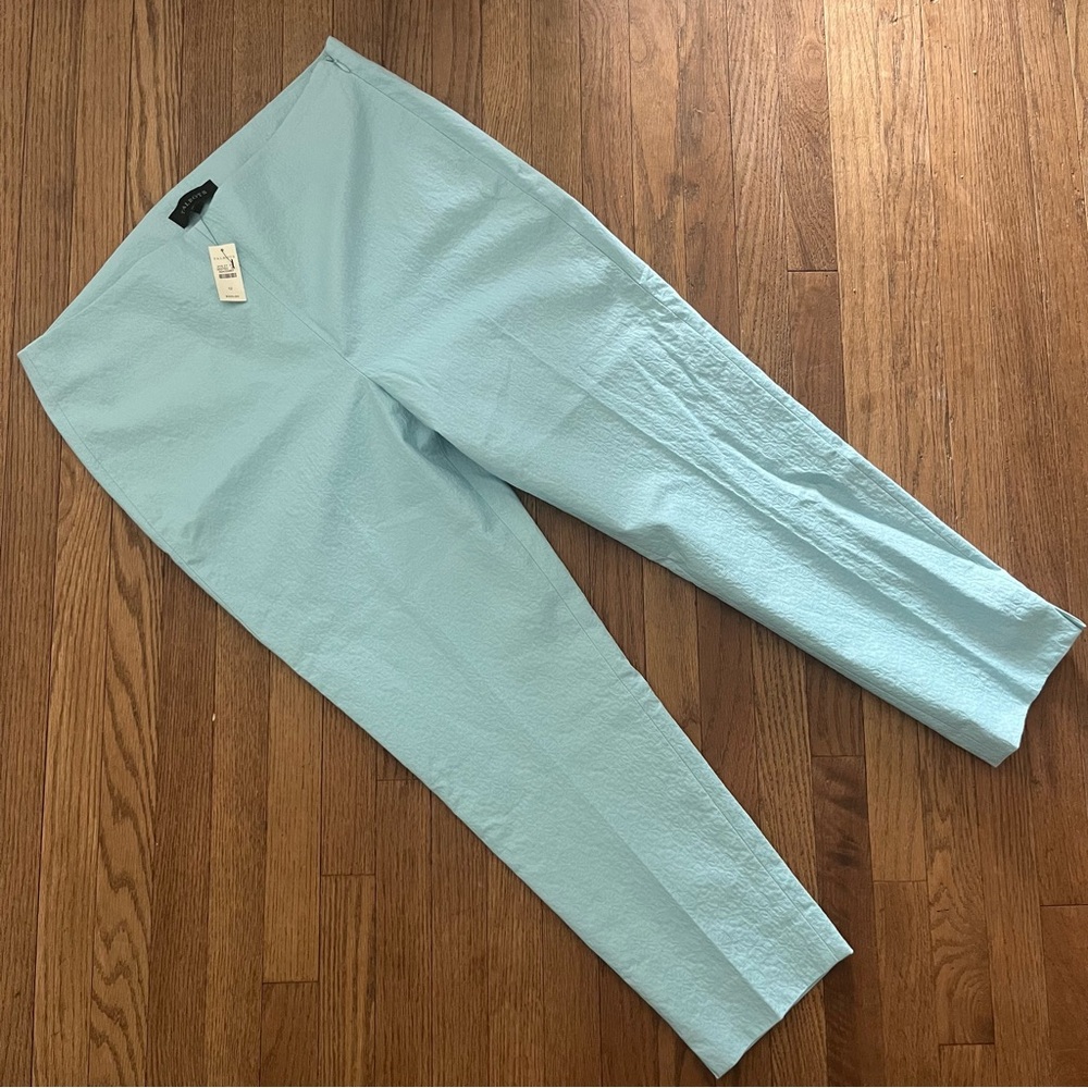 Talbots Baby Blue Jacquard Pants Slim Ankle Size 12